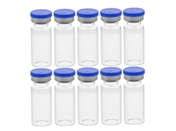 Pacote Com 10 Frascos De Vidro Transparente Com Tampas Para Amostras.