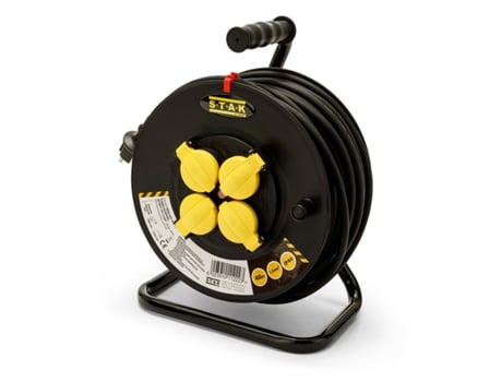 Enrolador De Cabos Stak Reelhd 40 M 3 X 1,5 Mm 4 Tomadas
