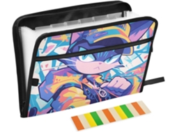 Pastas Expansíveis Com 13 Bolsos, Tamanho A4, Com Fecho De Zíper Documentos, Estampa De Gato Desenho Animado