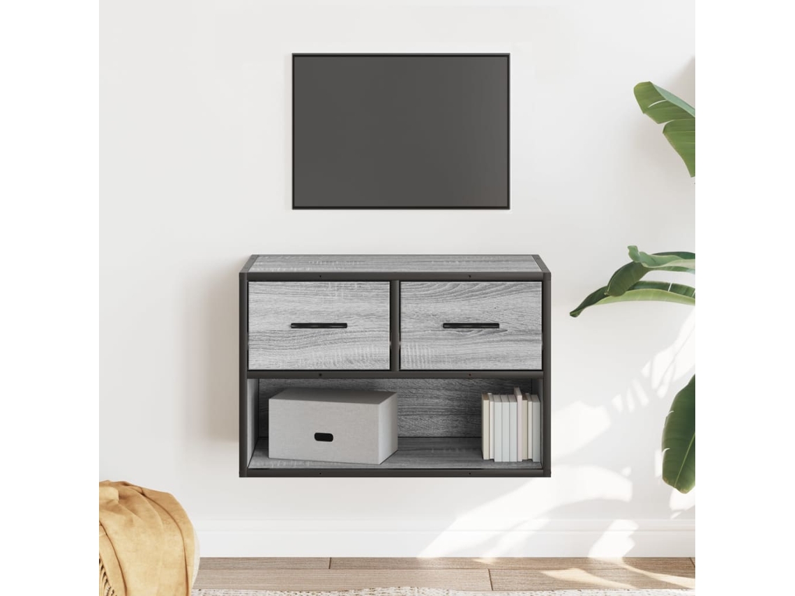 Móvel P/ Tv 60x31x39,5 Cm Deriv. Madeira/metal Cinzento Sonoma Dkd Home Decor