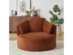 Sofá De Canto Modular Em Chenille De 3 Lugares Com Chaise Longue E Pufe, Confortável Para Espaços Pequenos