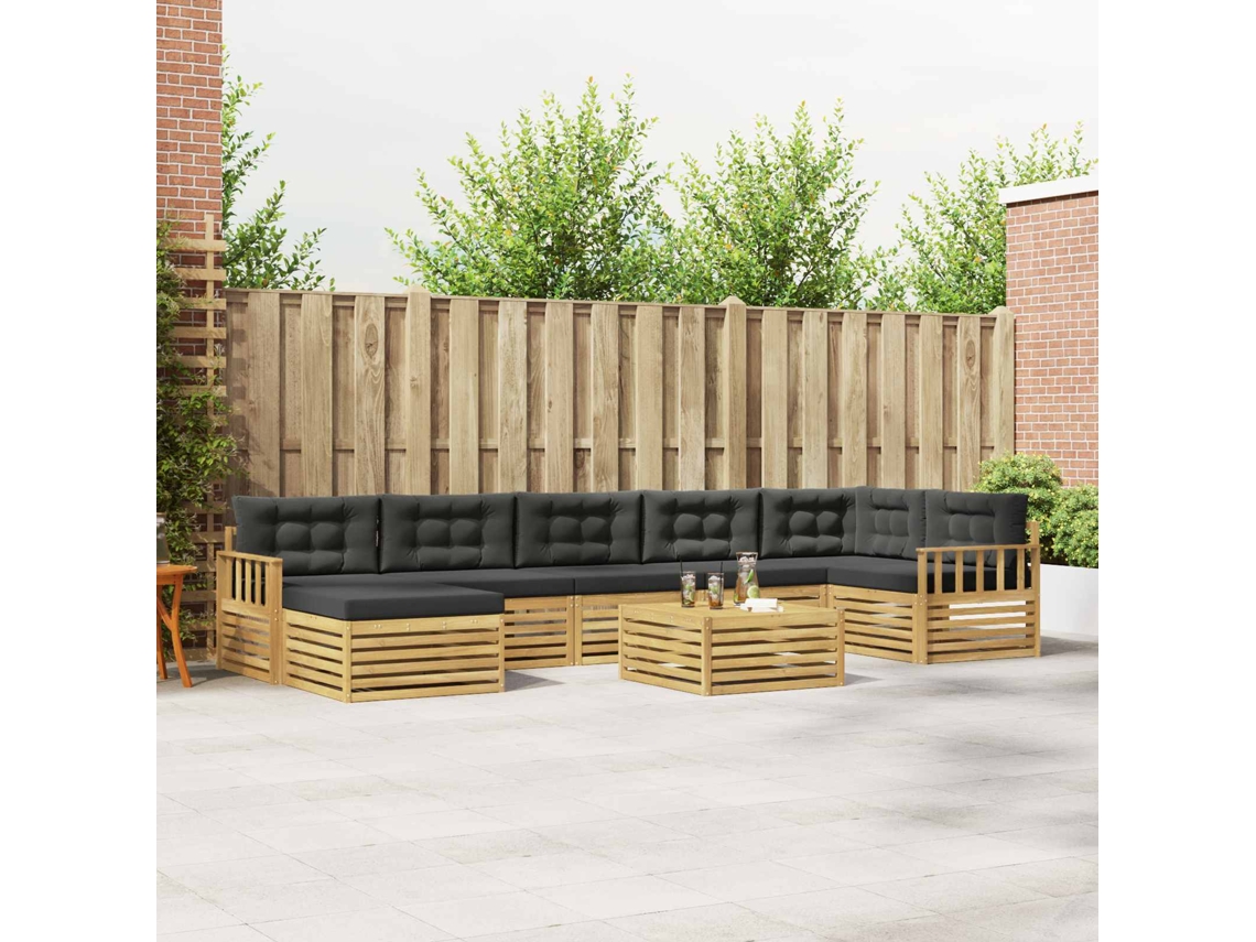 Vidaxl Conjunto De Sofás Para Exterior 8 Unid. Branco E Antracite