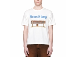 Rockinstone Forrest Gump Logo And Bench White Adult T-shirt Size:xxl