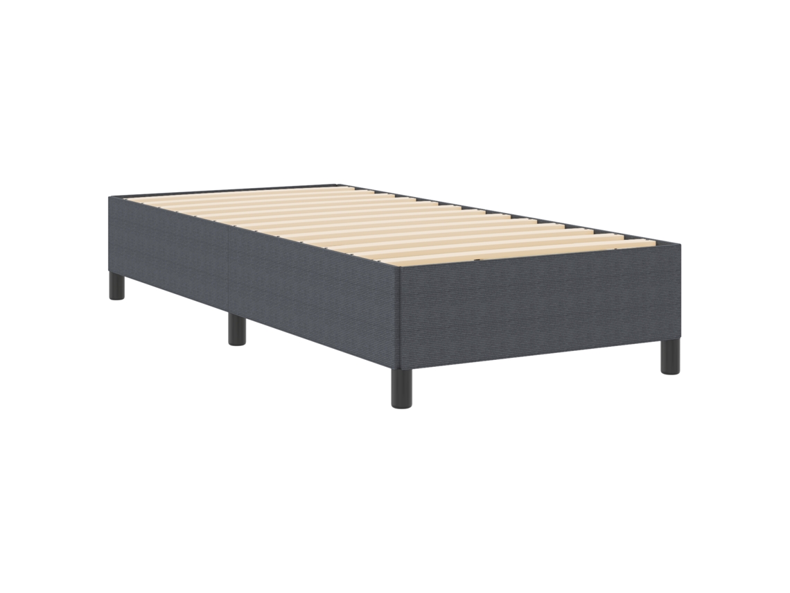 Estrado De Cama Cinza Escuro Tecido Veludo Vidaxl Charcoal Corduroy (80x200x35 Cm)