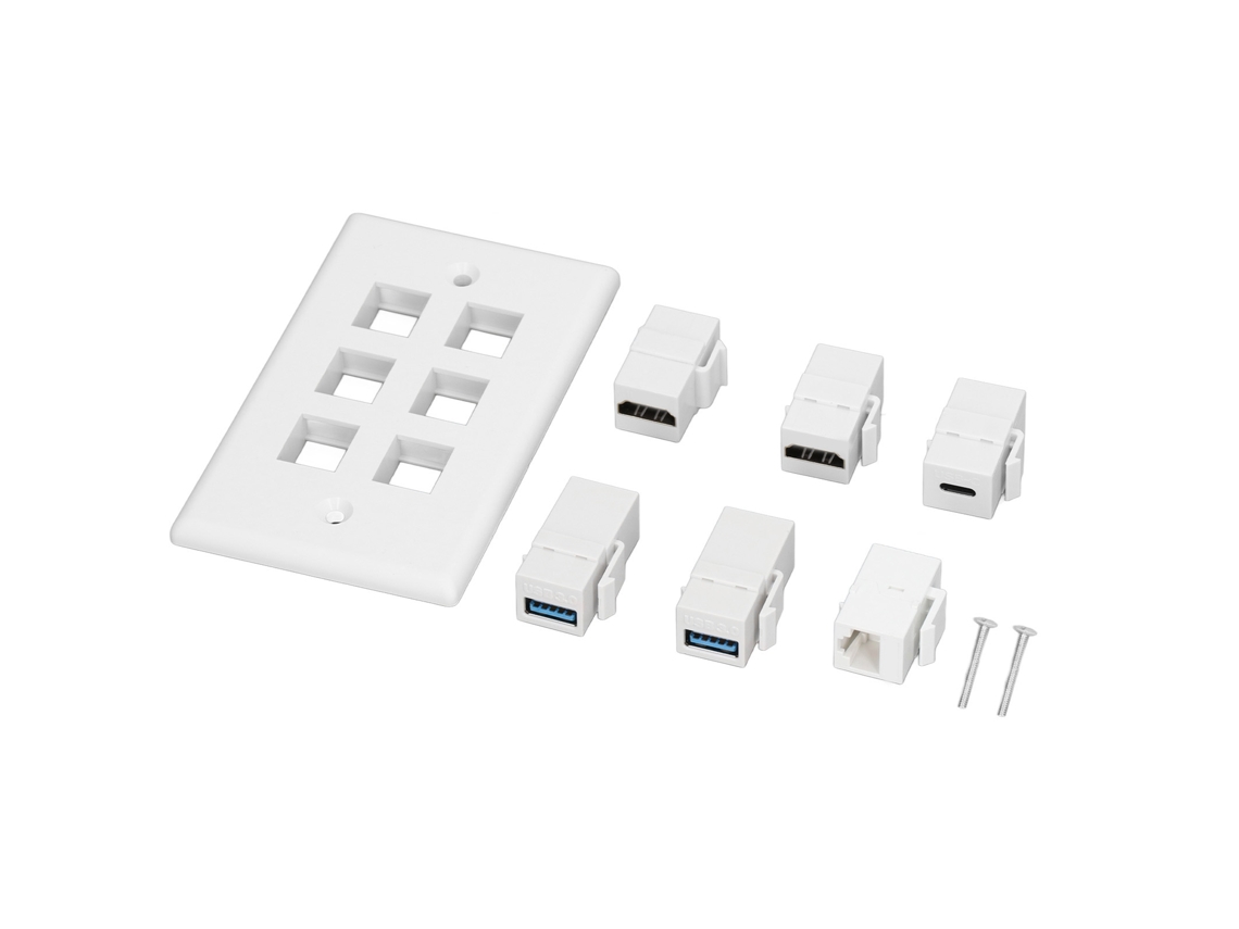 Painel Tomada Parede Hdmi Usb3.0 6 Portas LAXISCREED