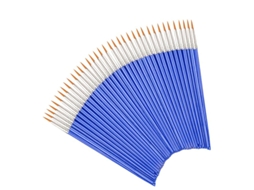 Conjunto de 50 Pincéis Redondos e Planos de Nylon, Adequados para Pintura a Óleo. MDUG