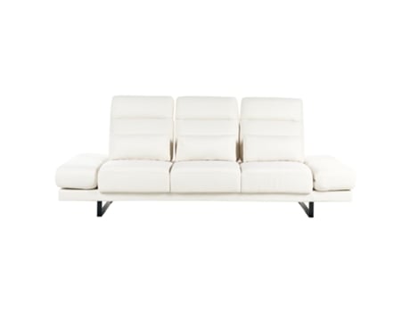 Sofá De 3 Lugares Beliani Ikast De Poliéster Branco 255x129x105