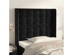 Cabecero con Alas de Terciopelo 103x16x118/128 cm Negro