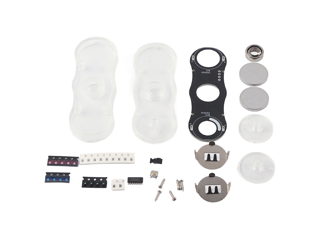 Aetheria kit Diy Eletrônico Giroscópio de Polegar com Efeitos de Luz Led Diferentes e Shell de Acrílico