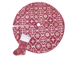Saia Para Árvore De Natal Laxiscreed Vermelha E Roxa, Diâmetro 120cm, Decoração Natalícia Elegante