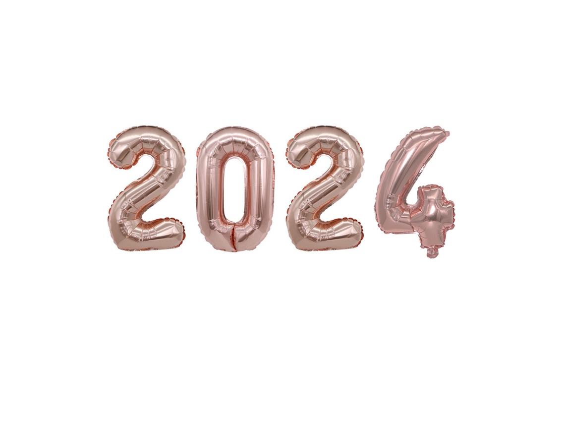 Laxiscreed Balões De Folha Com Números 2024 Para Festa De Ano Novo E Decoração De Celebração