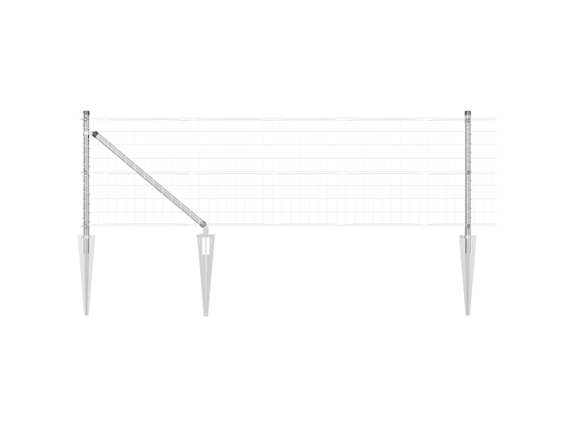 Conjunto 1 Cerca Externa Vidaxl Prateado Aço (50 X 0,4 M)