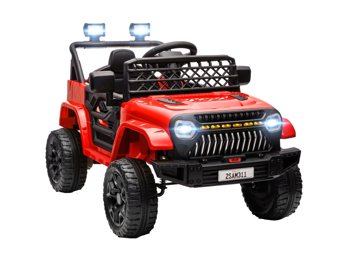 Carro Elétrico Utv Infantil 12v Velocidade Ajustável Usb Faróis Vermelho
