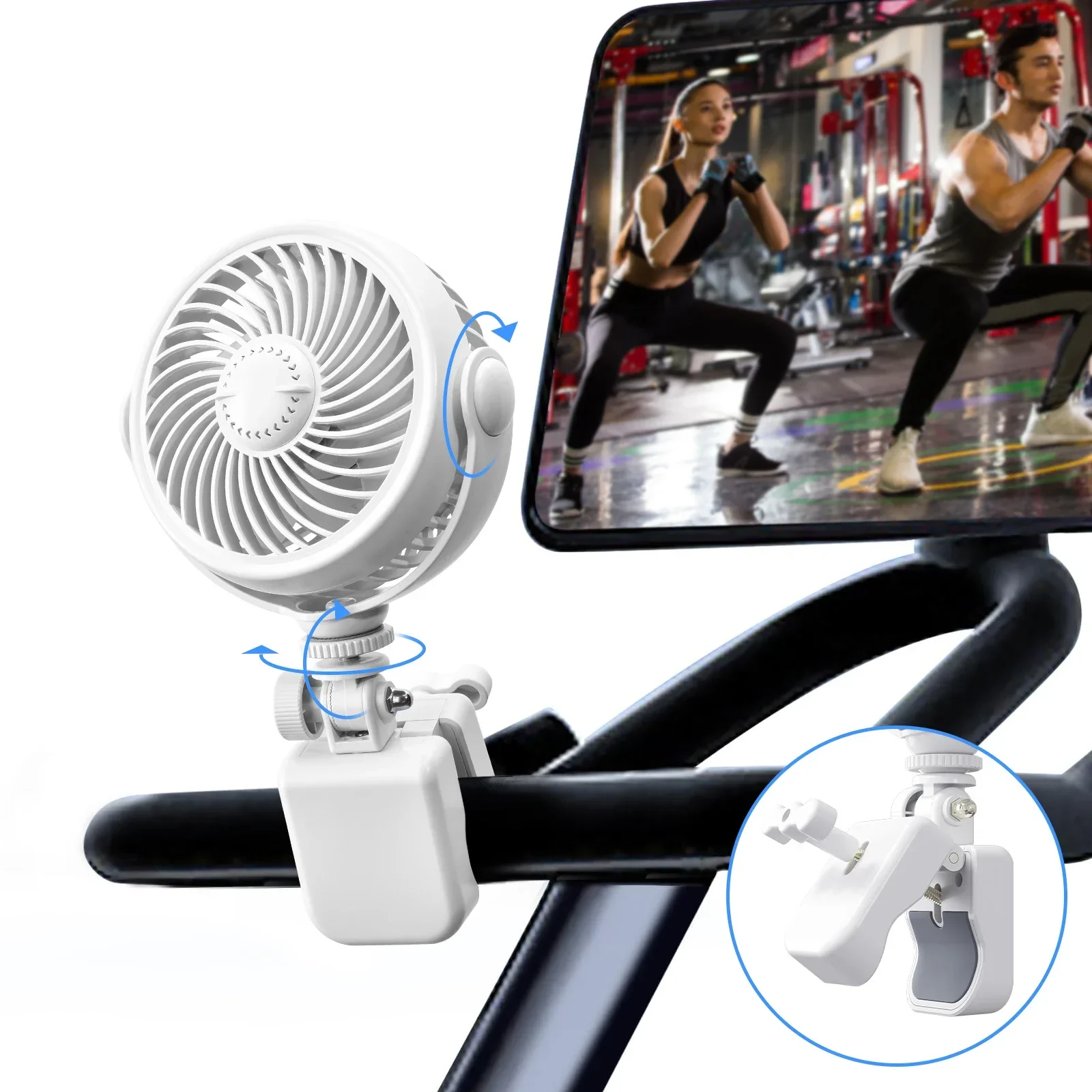 Ventilador MDUG, de clipe para carro, 4 velocidades