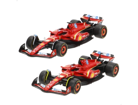 Conjunto 2 Modelos De Carros De F1 2024 Ferrari Sf 24 Sainz E Leclerc 143 Burago
