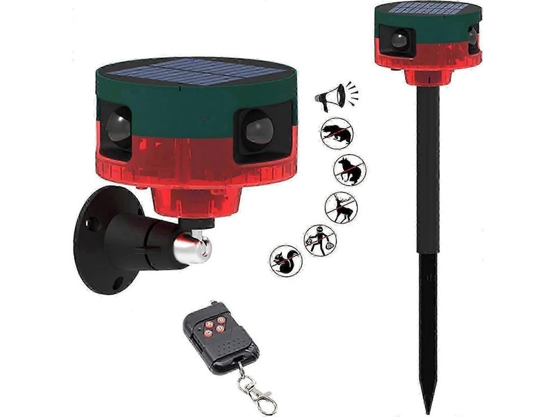 Alarme De Cão Latindo Solar Com Sensor 360°, Gravação, Som 129db E Controle Remoto Sem Fio