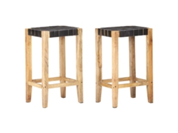 Bar Stool, Bar Stools Vidaxl Preto Couro (75 Cm)