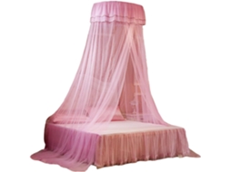 Mosquiteiro De Renda Rosa Para Pendurar Na Cama, Leve E Respirável