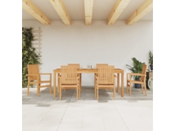 Garden Dining Set, Garden Dining Sets Vidaxl Marrom Madeira (mesa Com 200 Cm De Comprimento)