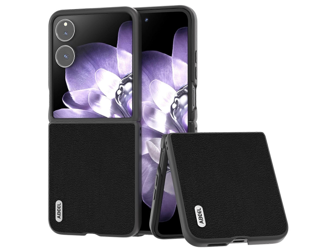 Capa De Celular Abeel Em Couro Com Borda Preta E Ondas
