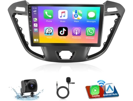 Autorrádios 9 Polegadas Android 13 Gps Carplay 4gb 64gb Para Ford Transit Custom 2013 2018 Com Câmera De Visão Traseira Ibeafily