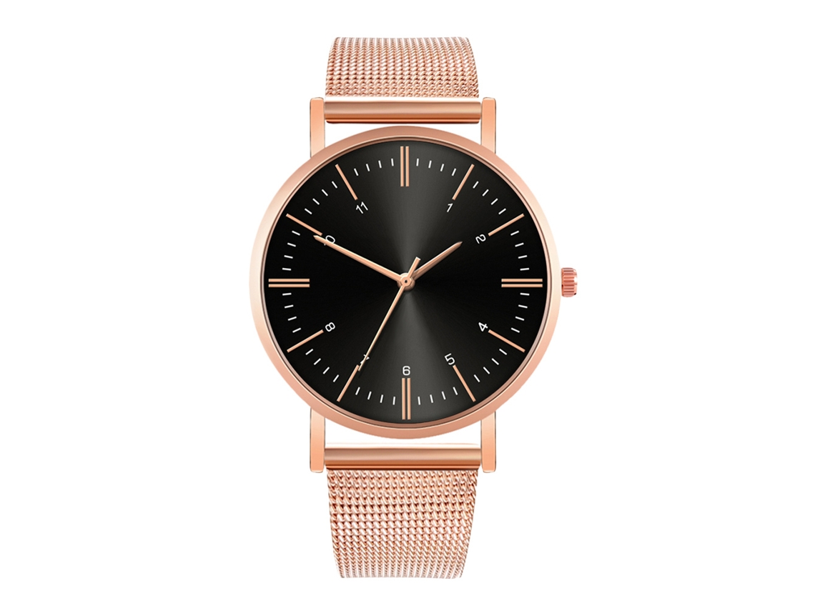 Reloj De Moda Para Parejas Con Correa De Malla Dial Redondo Cuarzo Unisex