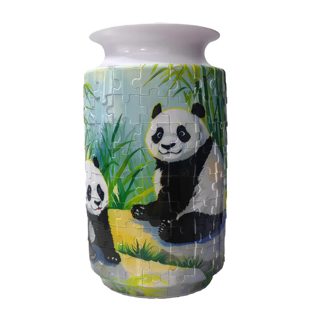 Vaso de Quebra cabeça 3d, Brinquedo Educativo de Plástico para Montar, Decoração para Casa MDUG
