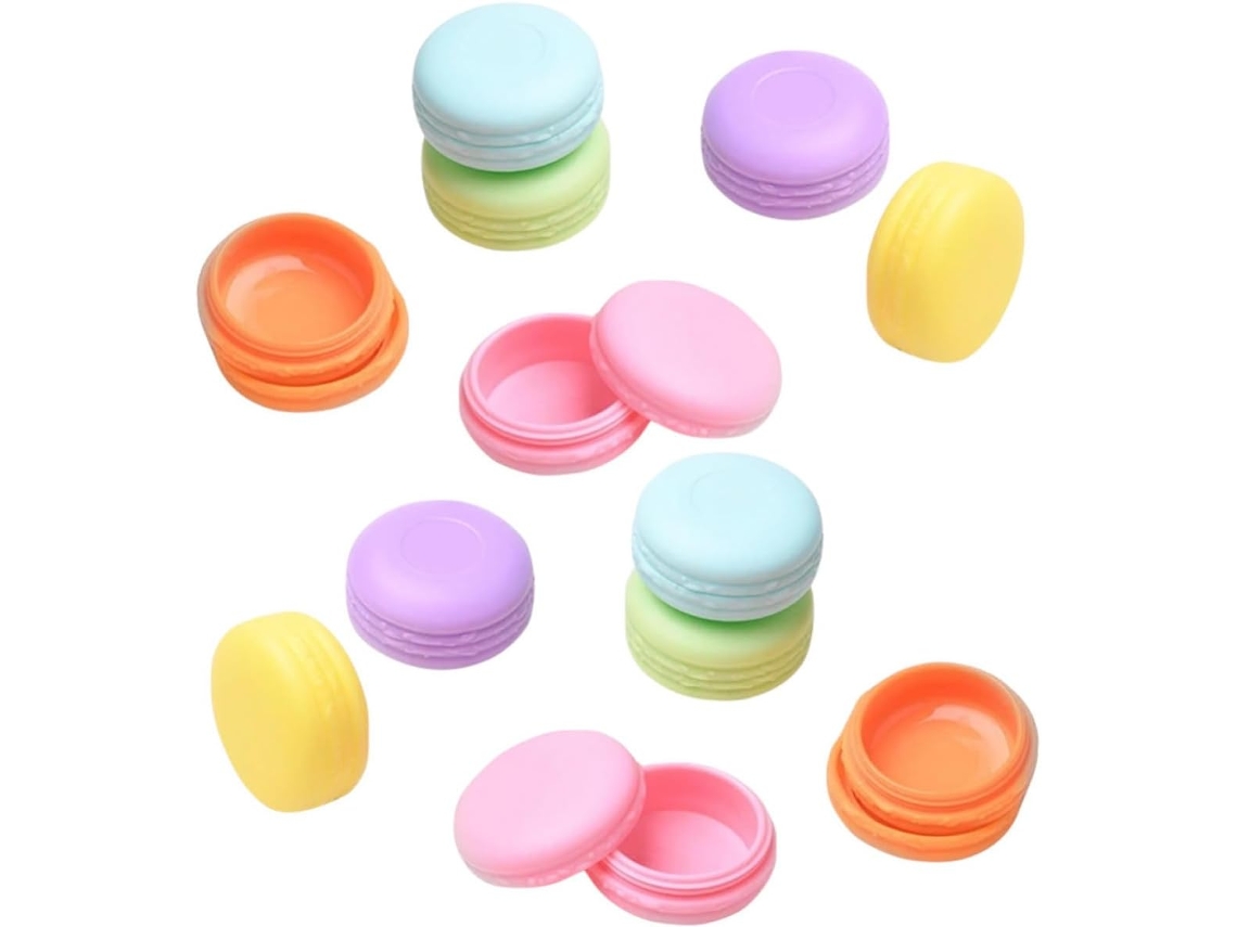 Conjunto De 12 Mini Caixas Para Macarons Em Pp 10g Para Guardar Creme E Joias.