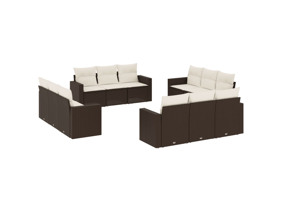 Garden Sofa Set, Garden Sofa Sets Vidaxl Marrom Rattan / Vime (n/a)