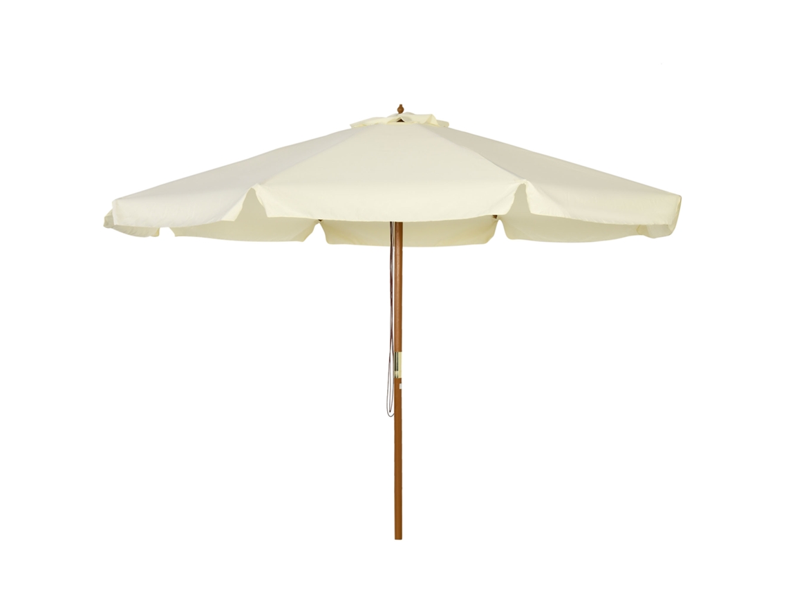 Ombrellone in legno Ø325x250 cm, sistema di carrucole, ventilato, bambù, ZENCORE SERVICES