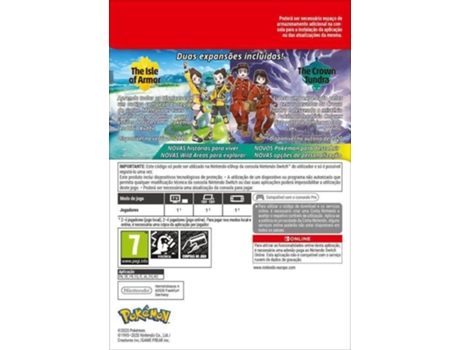 Jogo Nintendo Switch Pokémon Sword Expansion Pass OR Pkm Shield Expansion Pass (Formato Digital)
