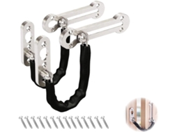 Conjunto De 2 Correntes Segurança Reforçadas Para Portas Ing, Em Aço Inoxidável, Antifurto, Com Parafusos E Travas Alta Resistência.