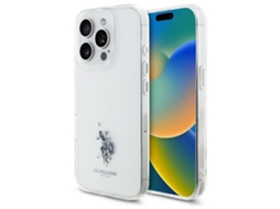 Capa Transparente Com Logo De Cavalo Para Iphone 15 Pro Max 6.7 Da U.s. Polo Association