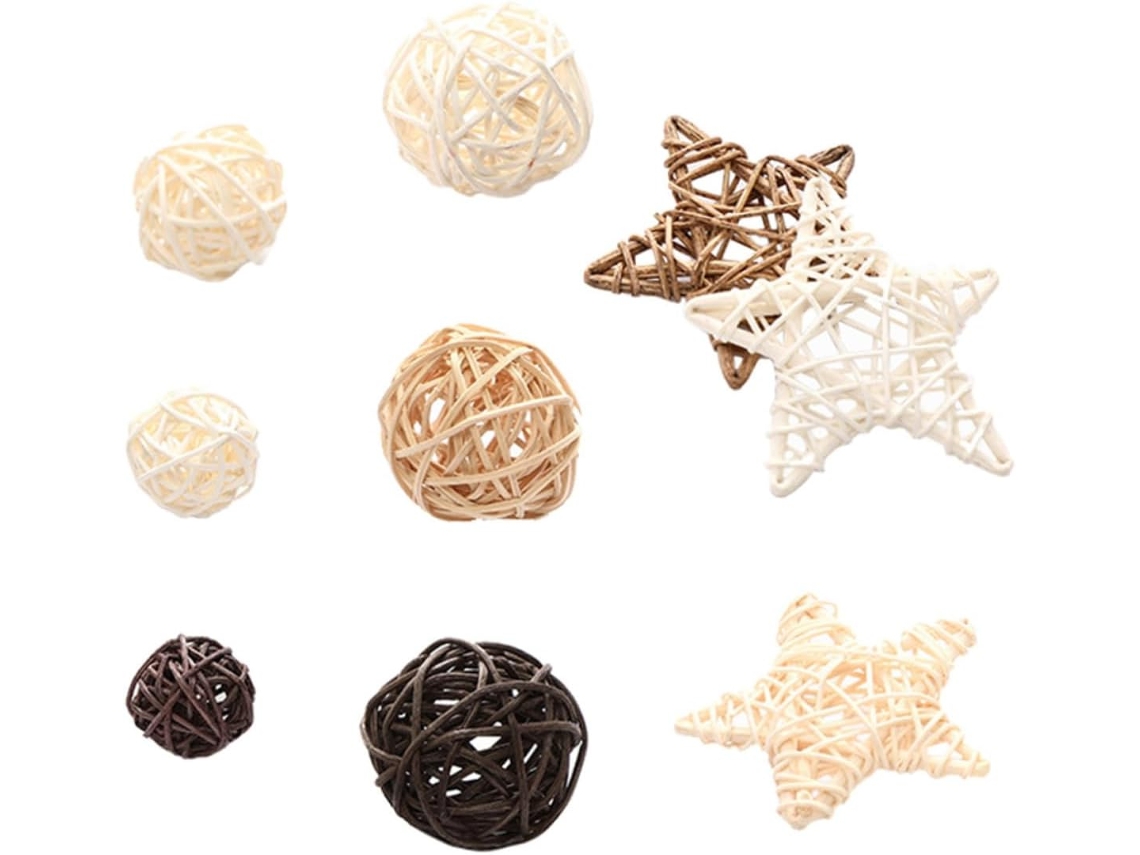 Bolas Decorativas De Rattan, Estilo Nórdico, Conjunto De 9 Peças Em Três Cores, Adereços Para Fotos E Decoração De Casa Bolas Decorativ Gokoco