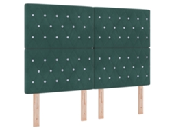 Conjunto 1 Cabeceira Estofada Vidaxl Verde Veludo (144 Cm)