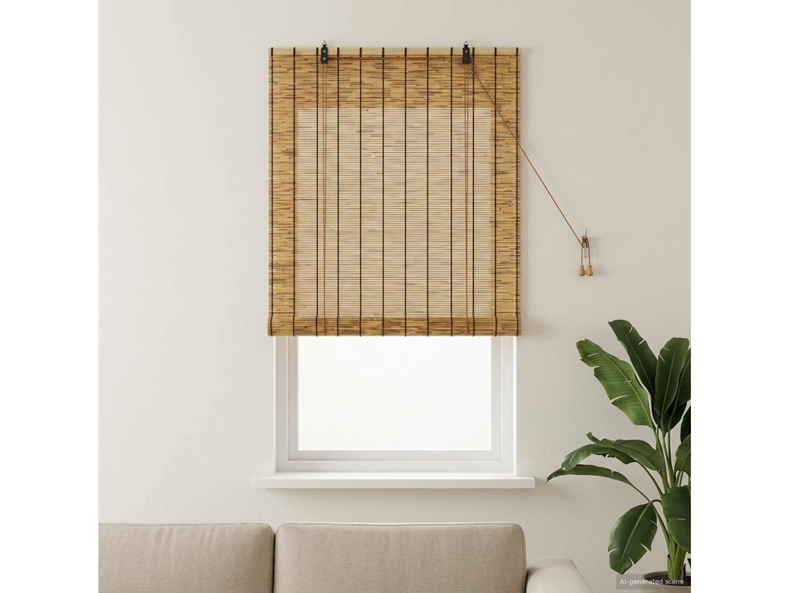Vidaxl Estores De Rolo Castanho 60 X 160 Cm Junco