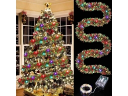 (50 Leds Rgb) Guirlanda De Natal Com Fita E Luzes Led Metálicas Brilhantes, Feita De Plástico.