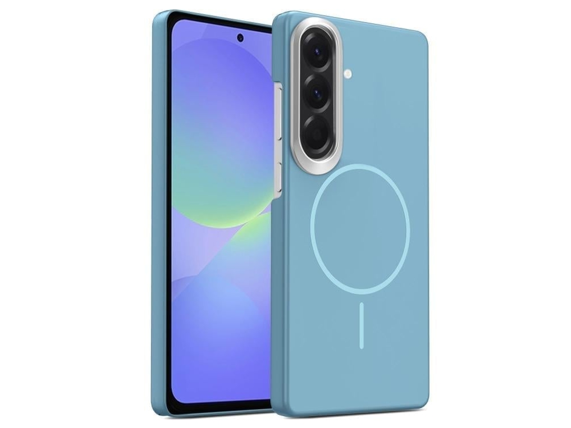 Capa Para Samsung Galaxy A36 5g Fina Circular Magsafe À Prova De Choque Dourada Em Policarbonato Azul Oceano