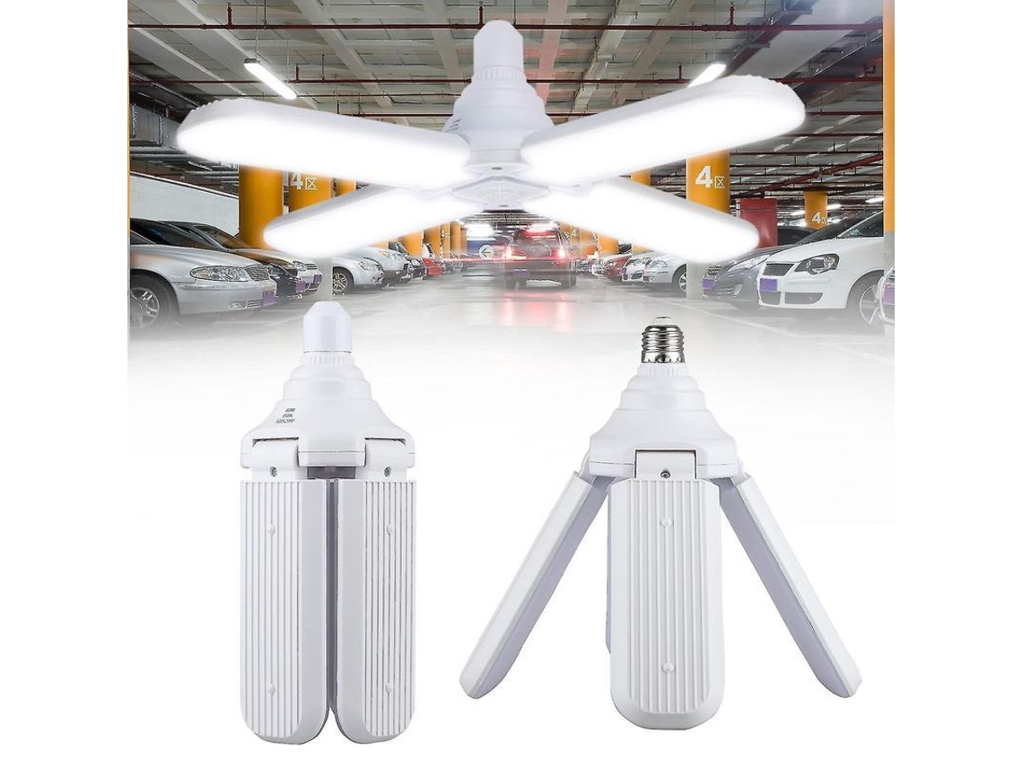Lâmpada Led Para Garagem 45w 3200lm 6500k Painéis Deformáveis 3 Lâminas Instalação Fácil Teto