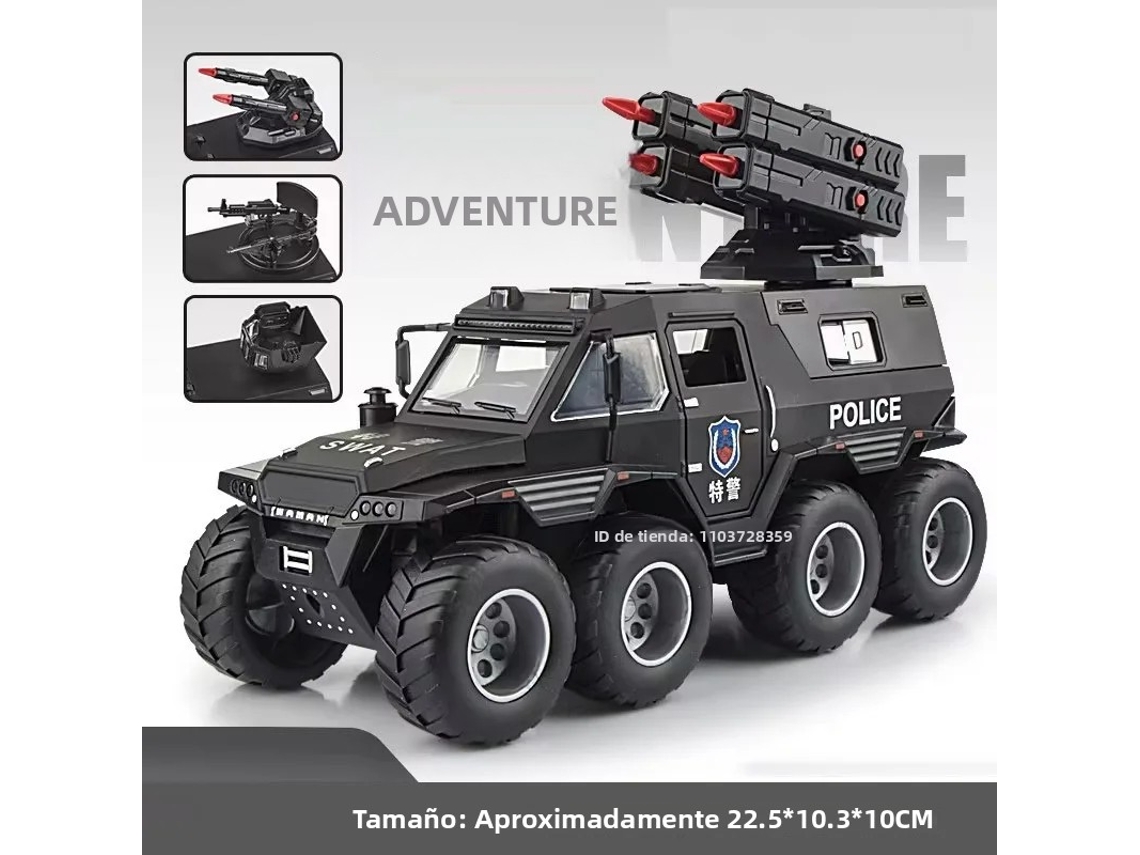 (preto 2) Miniatura Do Carro De Polícia Avtoros Shaman Em Escala 1:24 Com Efeitos De Som E Luz.