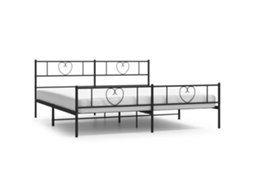 Bed Frame, Bed Frames Vidaxl Preto Aço (200 X 200 Cm)