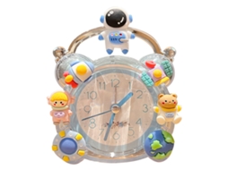 Reloj Despertador De Dibujos Animados, Silencioso, Bonito, Decorativo, Portátil, Para Niños, Para Dormitorio Infantil, Astronauta Azul