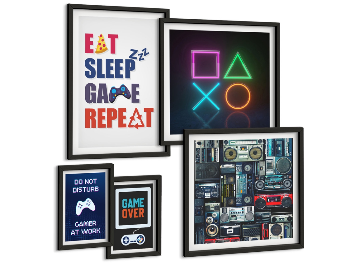 Conjunto De Pinturas Decorações Estilosas Para Gamers Espelharte (5 Peças)