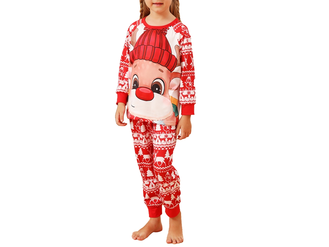 Laxiscreed Pijamas De Natal Com Estampa De Cartoon Para Crianças De 8 A 9 Anos