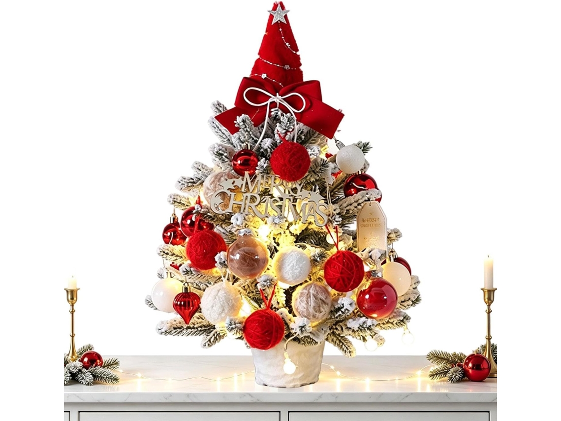 Mini Árvore De Natal Artificial Decorativa Com Luzes, 45,7 Cm