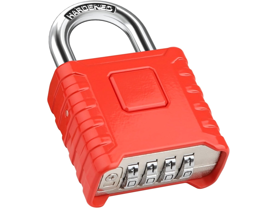 Cadeado Com Código, Resistente Às Intempéries, Reforçado, Vermelho, Para Exterior