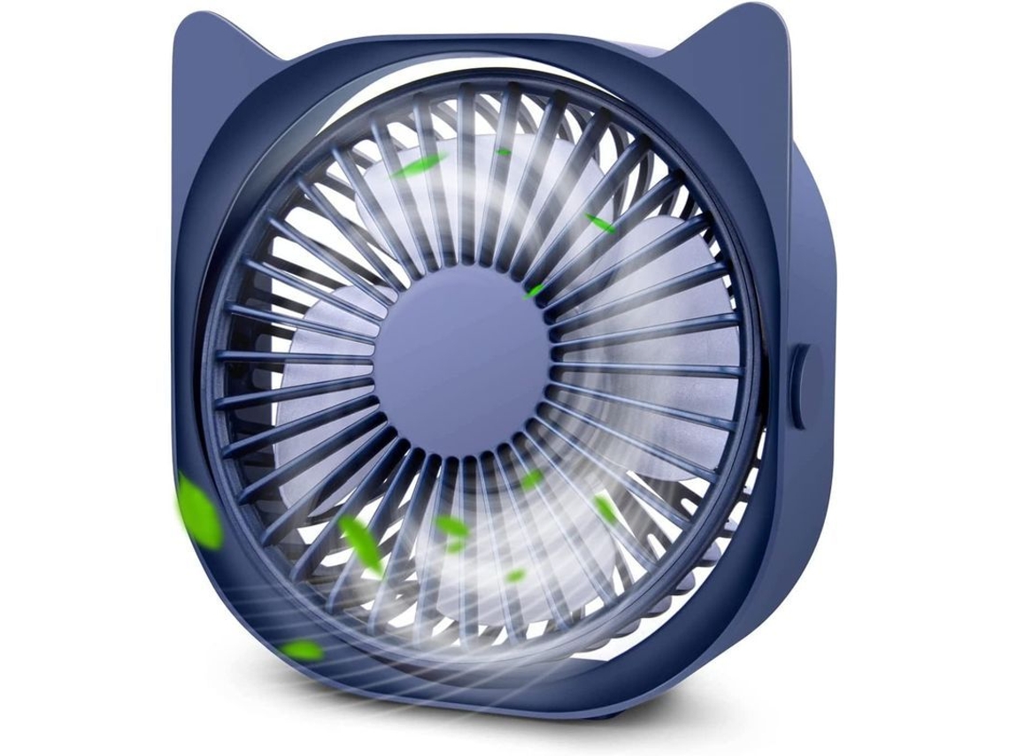 Ventilador de Mesa Mini USB Silencioso Nova LINE com 3 Velocidades, Design de Orelhas de Gato