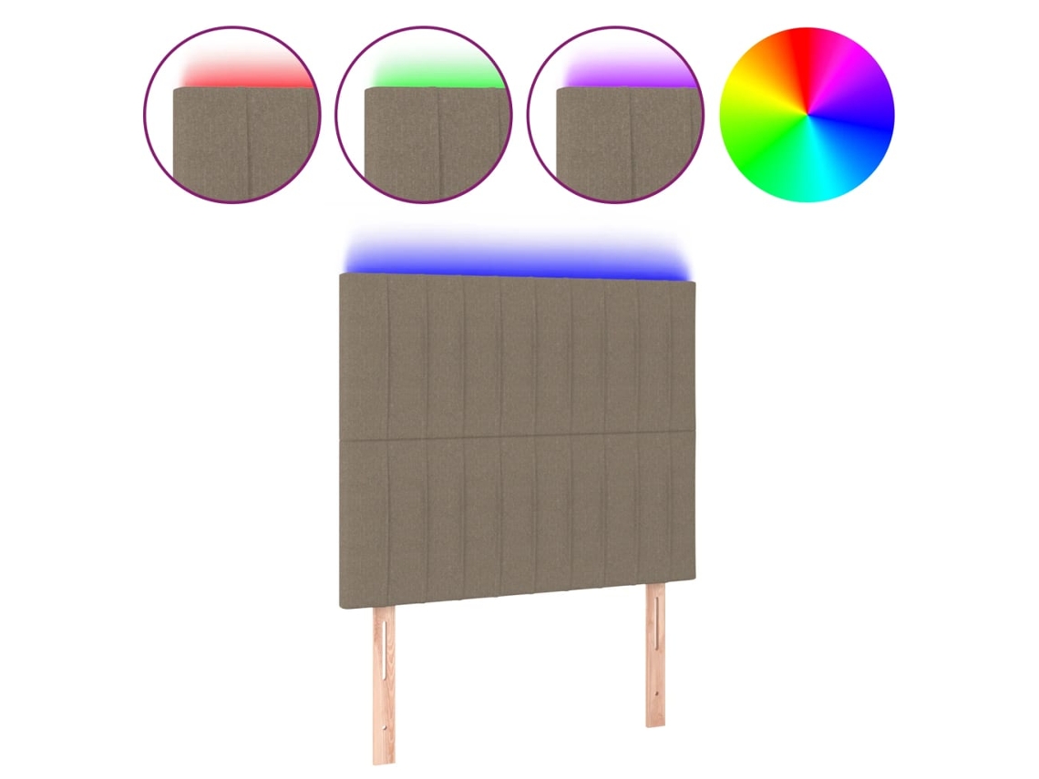 Led Headboard, Led Headboards Vidaxl Cinzento-acastanhado Tecido (90 X 5 X 118/128 Cm)