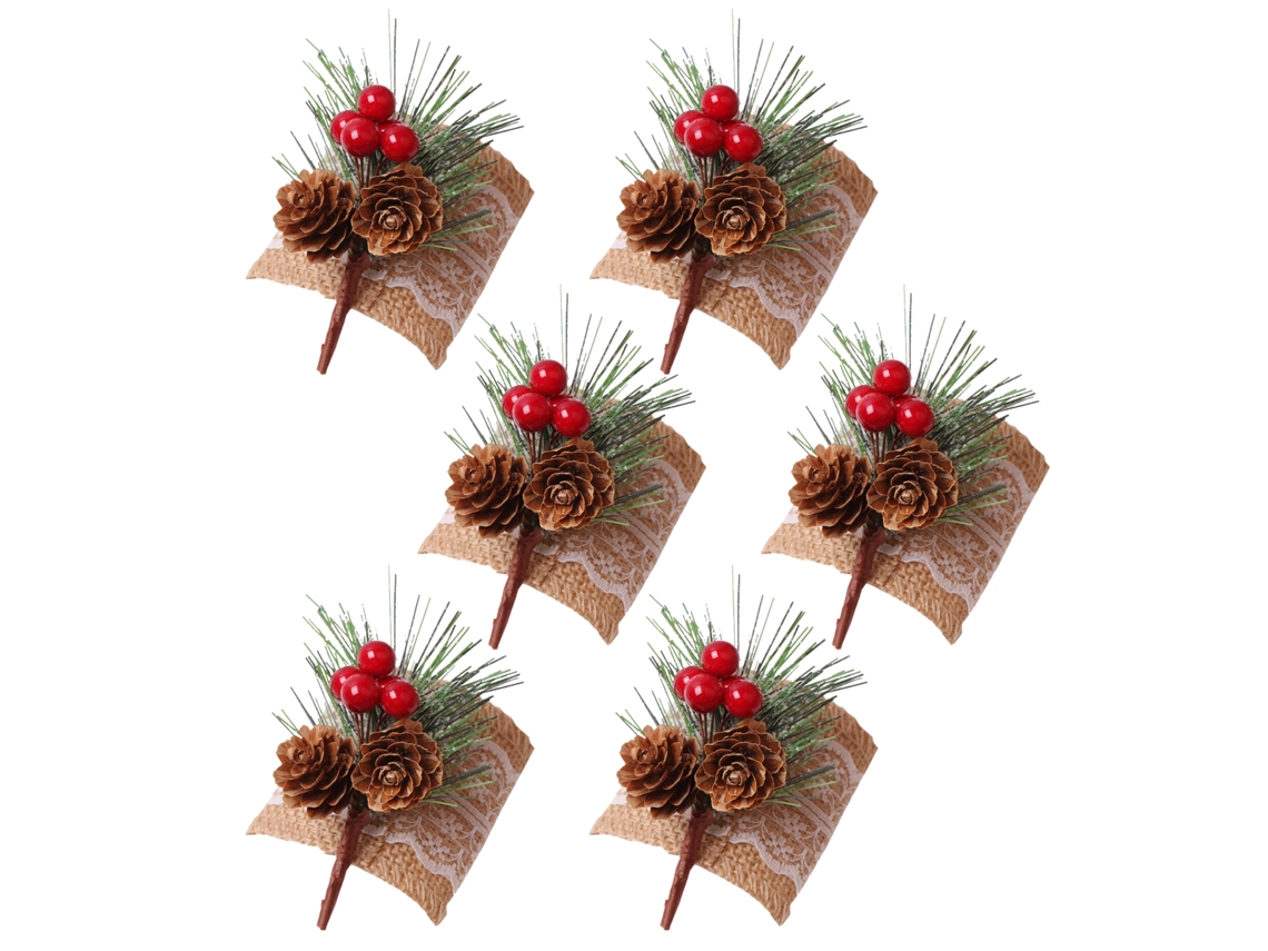 Anéis de guardanapo de pinho reutilizáveis para Natal e decoração de mesa LAXISCREED