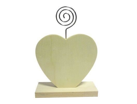 Porta Fotos Madeira Coração Conjunto De 6 9x3,5x13,1 Cm Decorativo Dtm